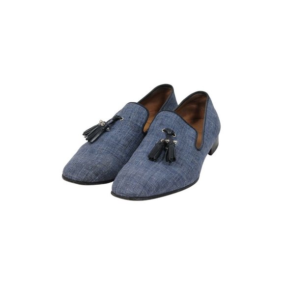 Christian Louboutin Men Rivalion Tassel Loafers 40.5 US7.5 Blue Denim Jean Slip main image 7